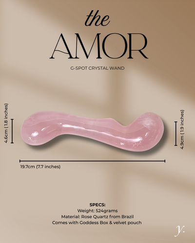 AMOR Rose Quartz Crystal Pleasure Wand