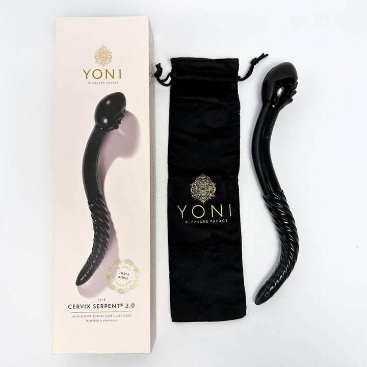 The Cervix Serpent 2.0 Midnight Black Glass Dildo Pleasure Wand rosie rees The Cervix Serpent 2.0 Midnight Black Glass Dildo Pleasure Wand rosie rees