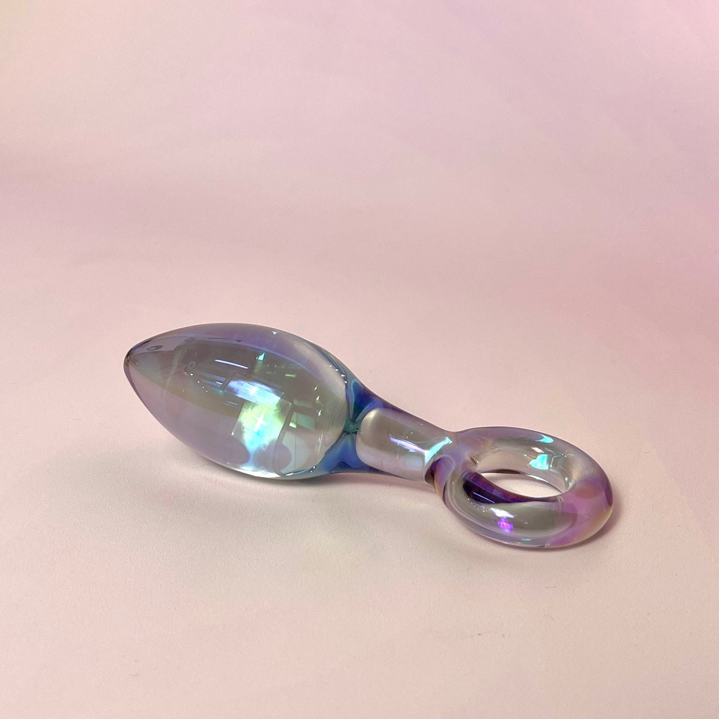 The Blizzard - Glass Iridescent Butt Plug