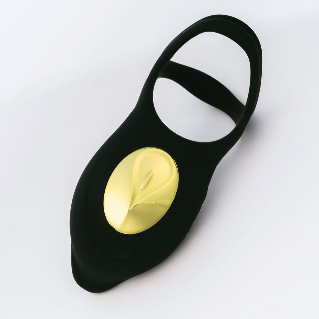 The Onyx Vibrating Cock & Balls Ring with Clit Suction