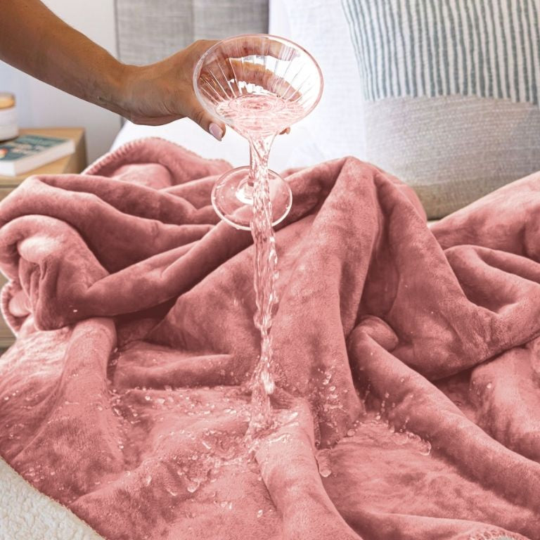 The Minky Waterproof Splash Blanket™- Dusty Rose