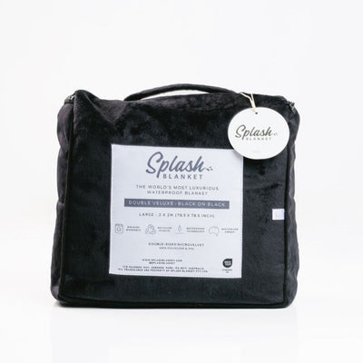 Waterproof Splash Blanket™️ - Black on Black Double Veluxe