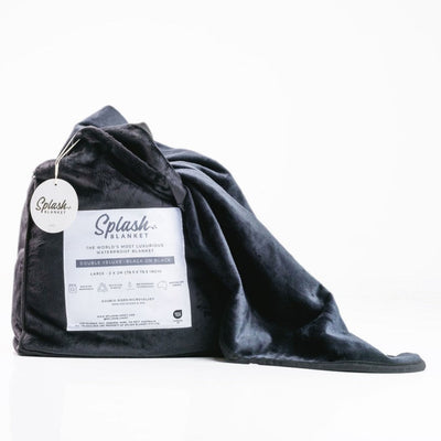 Waterproof Splash Blanket™️ - Black on Black Double Veluxe