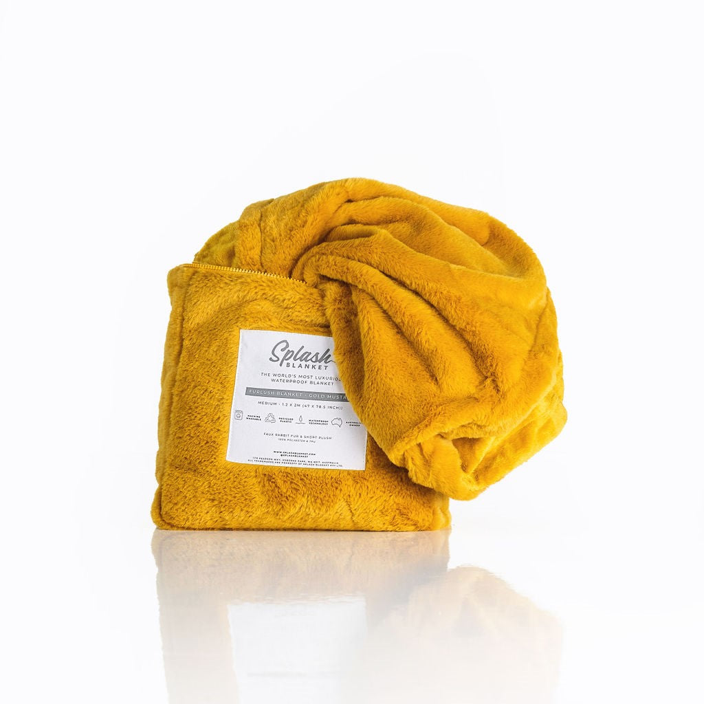 Furlush Waterproof Splash Blanket™ - Gold Mustard