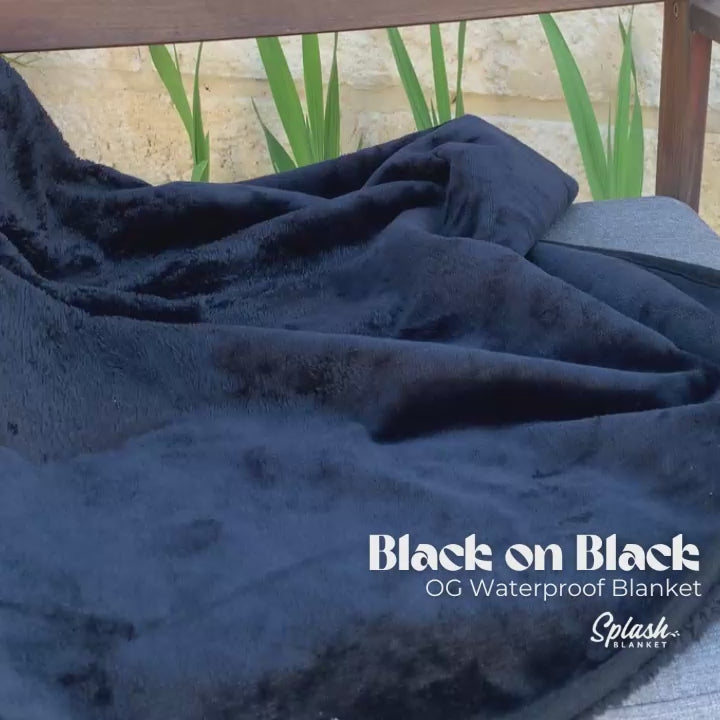 Waterproof Splash Blanket™️ - Black on Black Double Veluxe